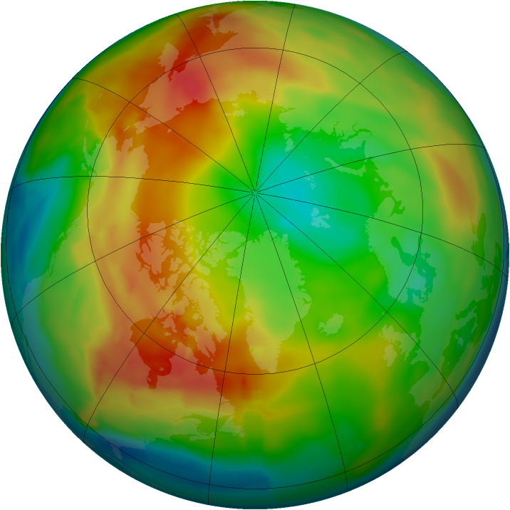 Arctic ozone map for 07 February 2011